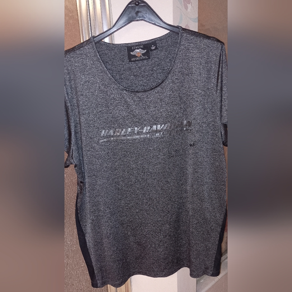 Harley-Davidson Grey Spandex XL Tee Activewear Unisex
